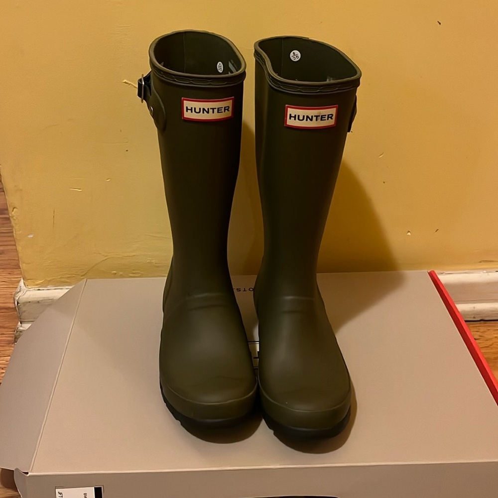 Kids Olive Green Hunter Rain Boots